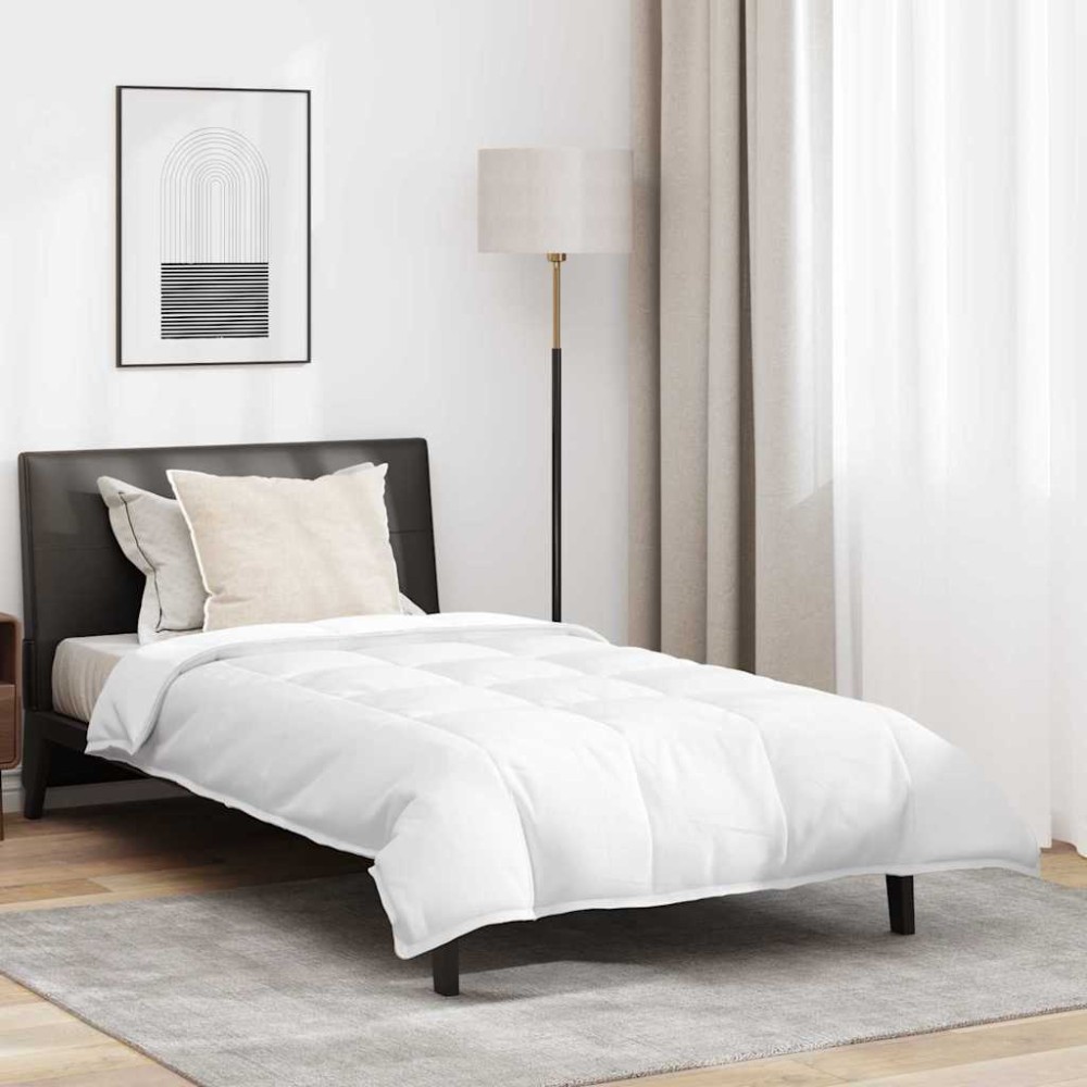 vidaXL Duvet 2 în 1 cu pernă 2 pcs Alb Pene de rață