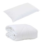 vidaXL Duvet pentru Toate Sezoanele cu pernă 2 pcs Alb Microfibră