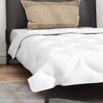 vidaXL Pilotă cu pernă 2 pcs Alb 140 x 220 cm Microfibră vidaXL Pilotă cu pernă 2 pcs Alb 140 x 220 cm Microfibră