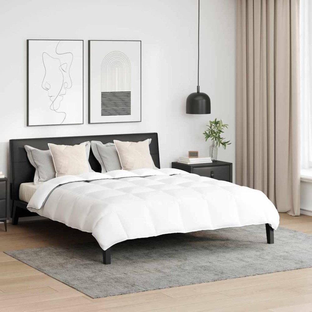 vidaXL Duvet de iarnă cu pernă 3 pcs Alb Pene de rață