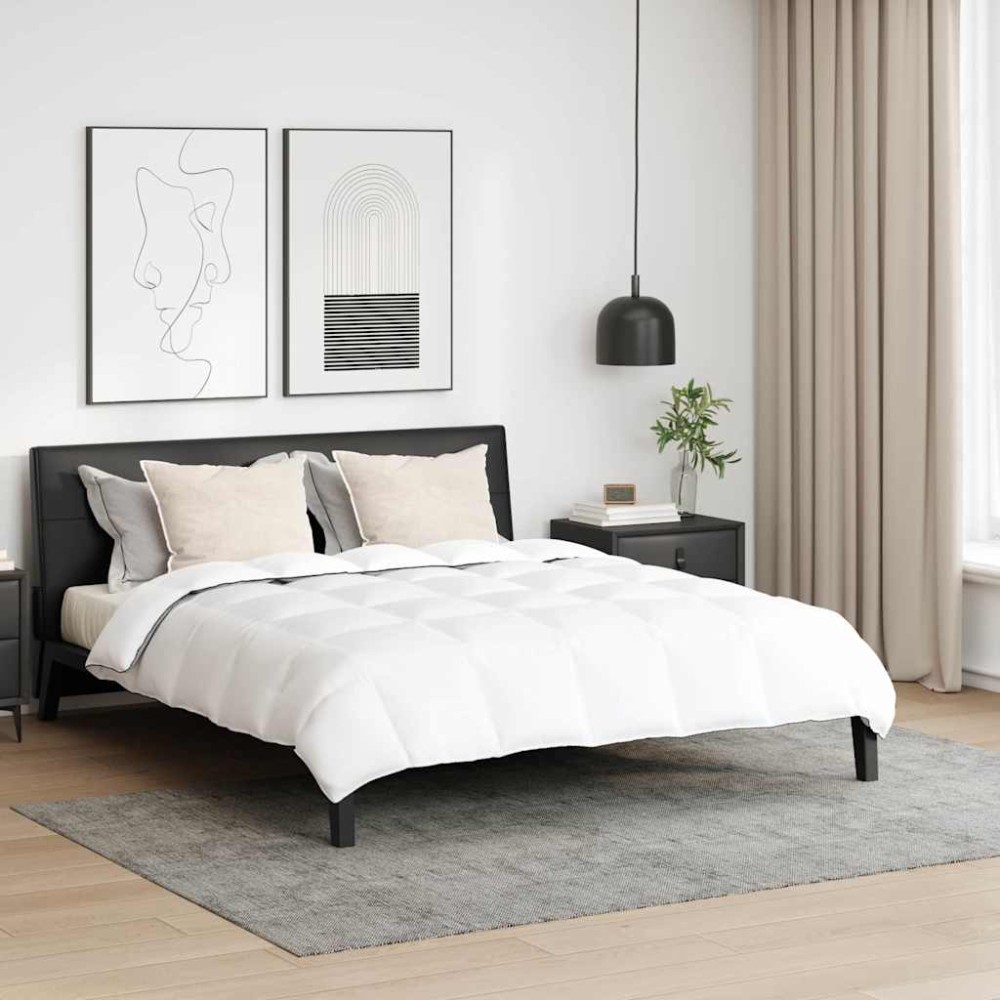 vidaXL Duvet de iarnă cu pernă 3 pcs Alb Pene de rață