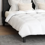 vidaXL Pilotă Altele cu pernă 3 pcs Alb 240 x 260 cm Jos vidaXL Pilotă Altele cu pernă 3 pcs Alb 240 x 260 cm Jos