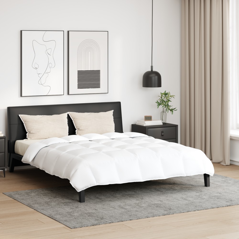 vidaXL Pilotă Altele cu pernă 3 pcs Alb 240 x 260 cm Jos
