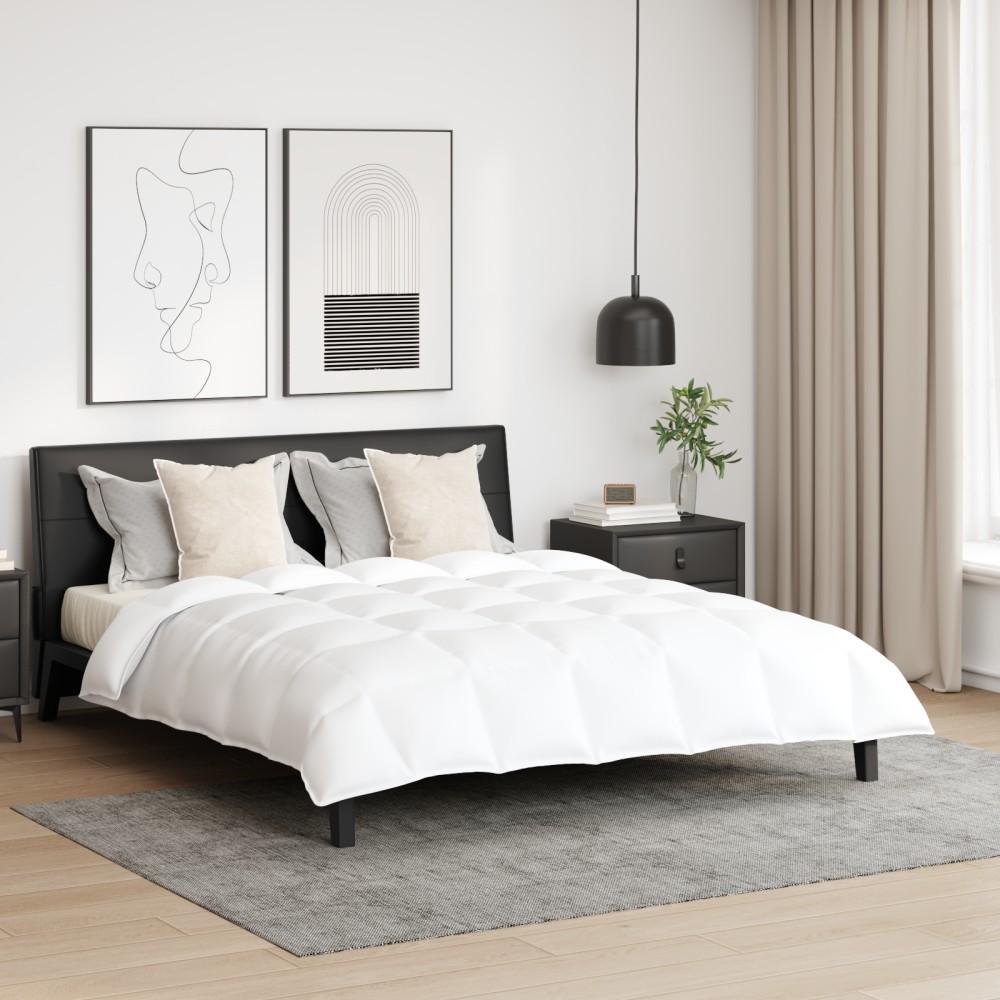 vidaXL Pilotă Altele cu pernă 3 pcs Alb 200 x 220 cm Jos
