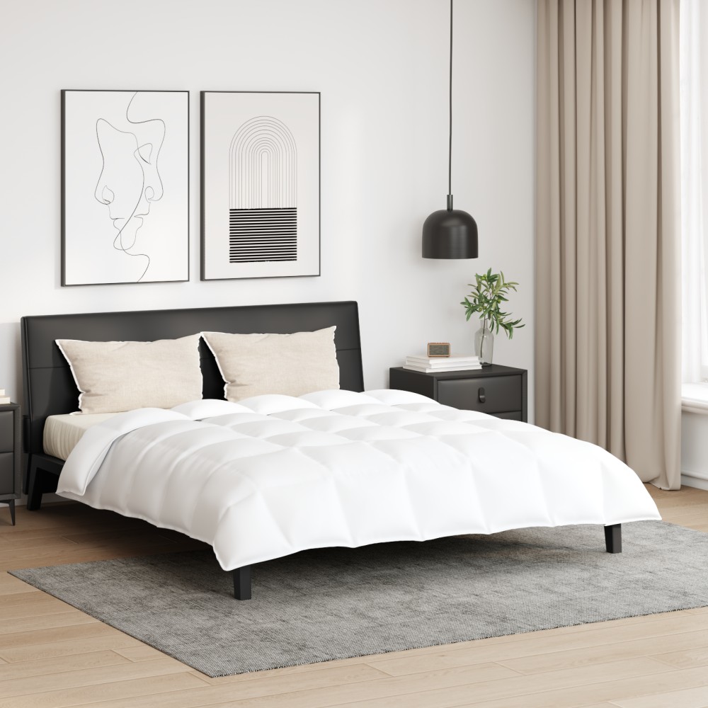 vidaXL Pilotă Altele cu pernă 3 pcs Alb 200 x 220 cm Jos