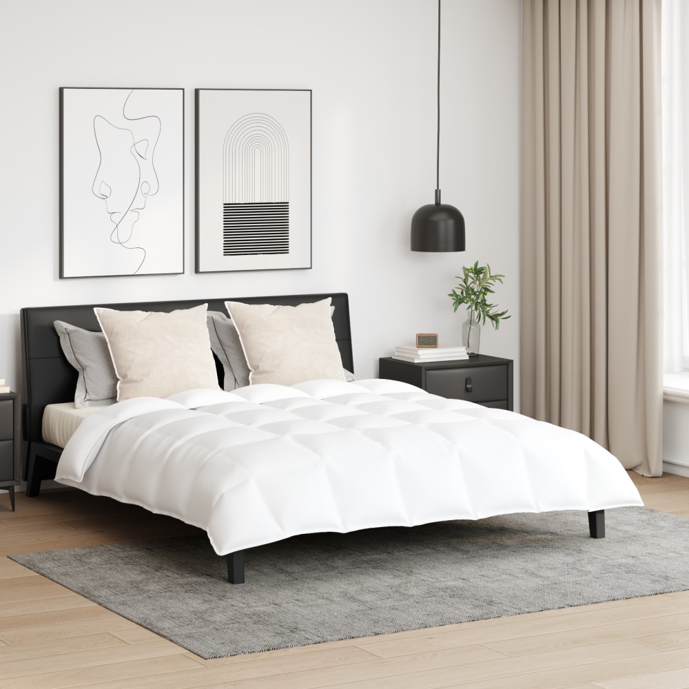 vidaXL Pilotă Altele cu pernă 3 pcs Alb 200 x 220 cm Jos