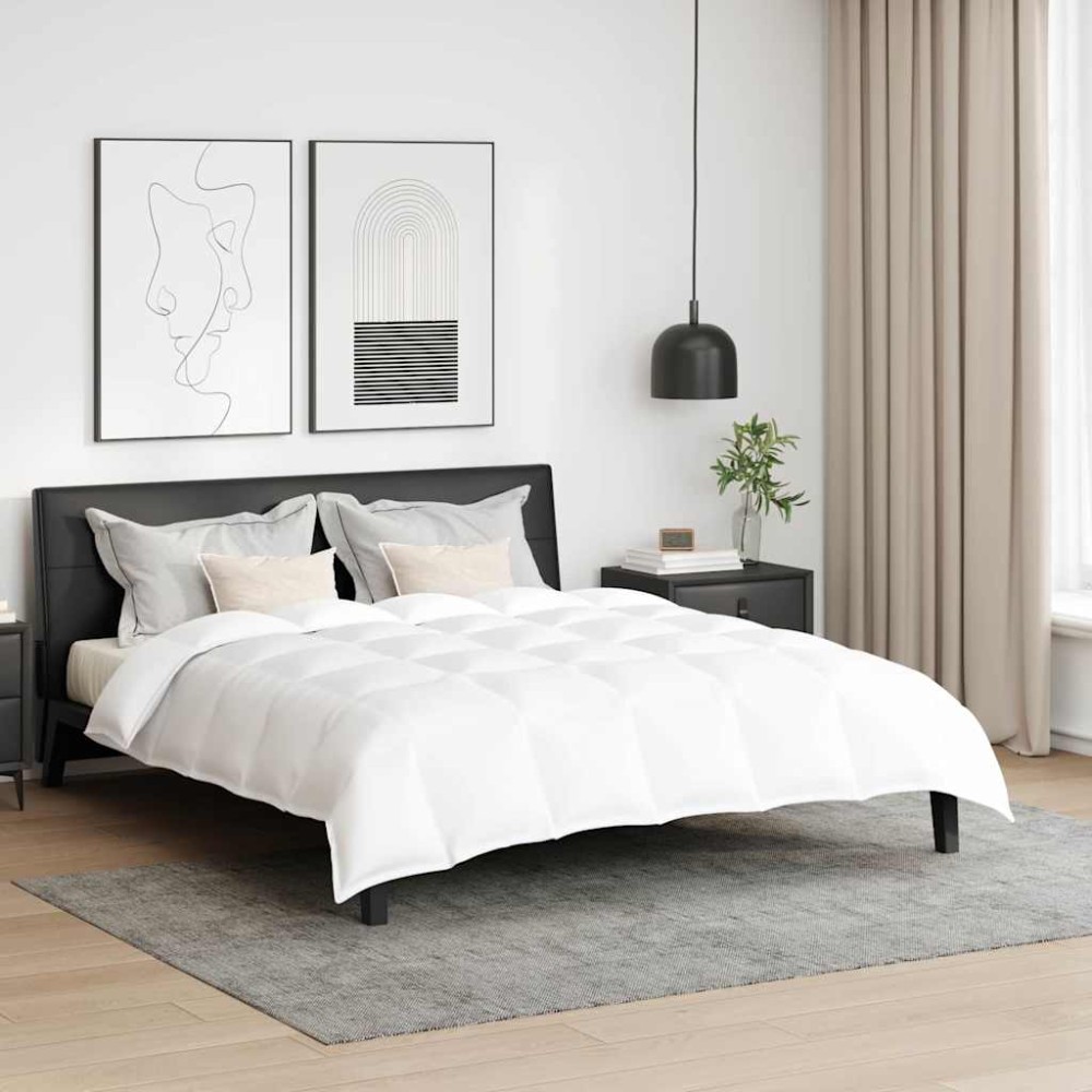 vidaXL Set de Pături cu pernă 3 pcs Alb Pene de rață