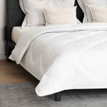 vidaXL Pilotă cu pernă 3 pcs Alb 240 x 220 cm Microfibră