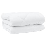 vidaXL Duvet de iarnă cu pernă 3 pcs Alb Microfibră