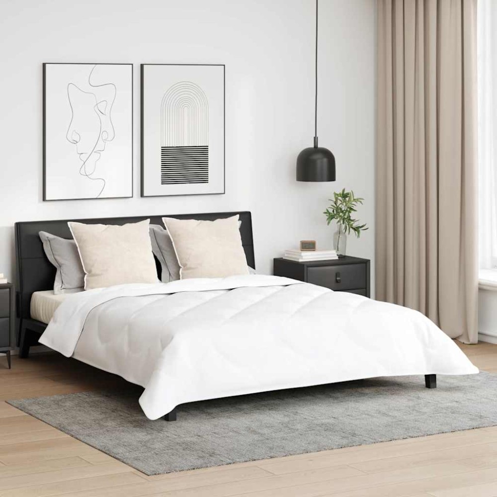 vidaXL Duvet de iarnă cu pernă 3 pcs Alb 240 x 260 cm Microfibră