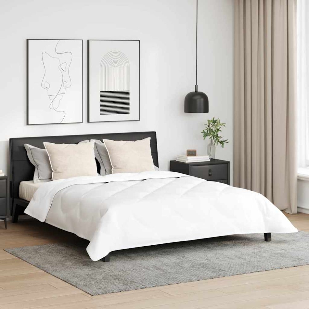 vidaXL Duvet de iarnă cu pernă 3 pcs Alb 240 x 220 cm Microfibră
