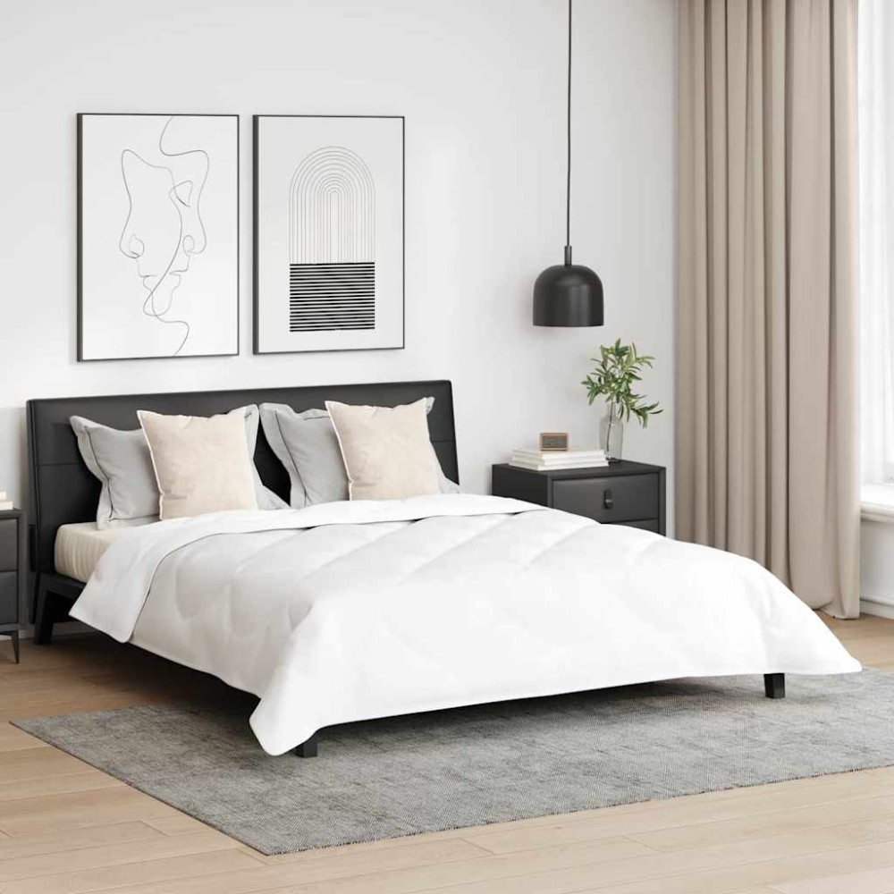 vidaXL Duvet de iarnă cu pernă 3 pcs Alb 260 x 220 cm Microfibră