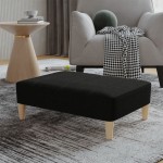 vidaXL Taburet, negru, 78x56x32 cm, material textil vidaXL Taburet, negru, 78x56x32 cm, material textil