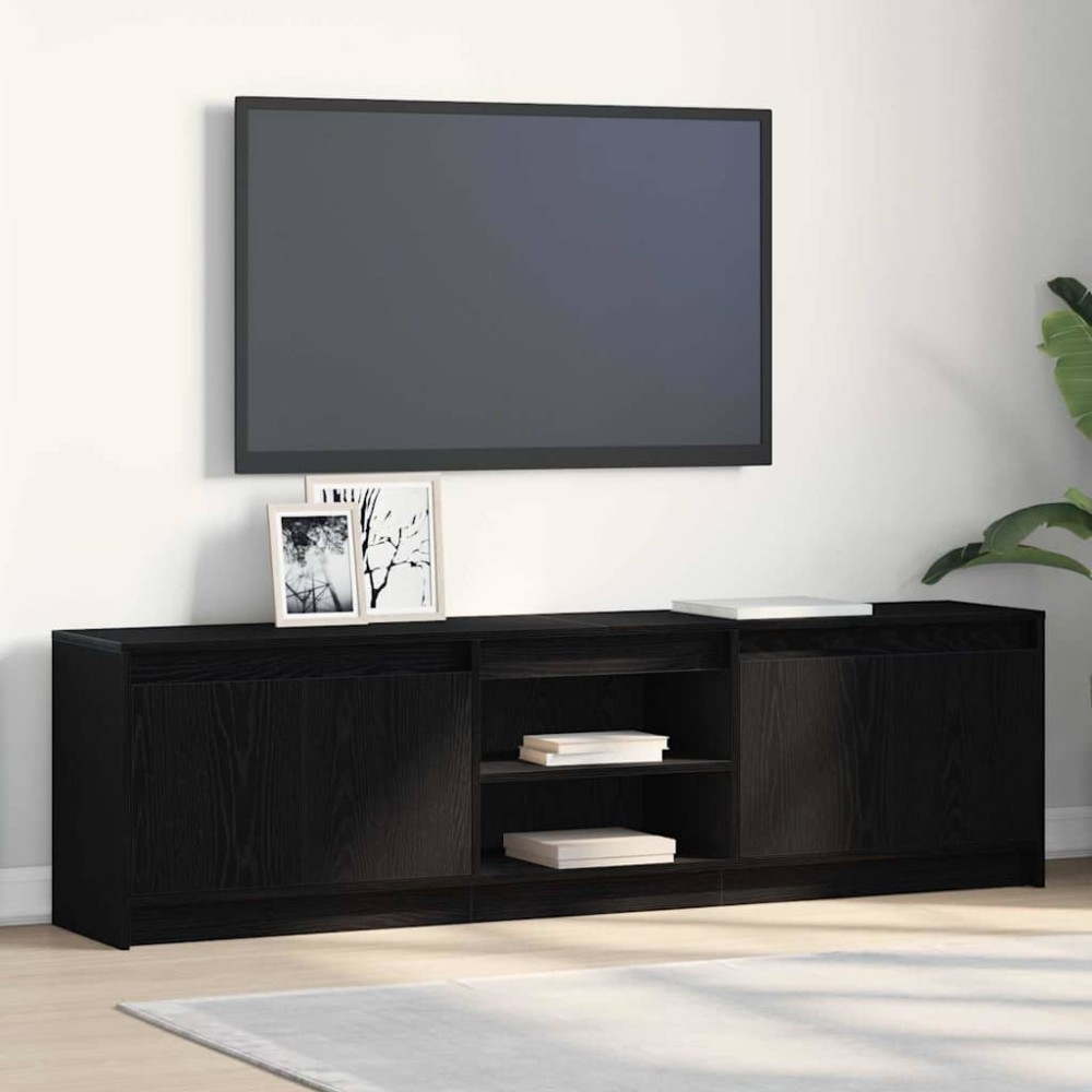 vidaXL Unități TV 2 pcs Negru 180 x 34 x 50 cm Lemn compozit