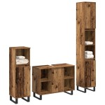 vidaXL Set de mobilier pentru baie cu ușă 3 pcs Maro 30 x 30 x 180 cm vidaXL Set de mobilier pentru baie cu ușă 3 pcs Maro 30 x 30 x 180 cm
