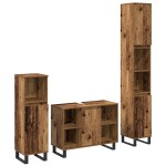 vidaXL Set de mobilier pentru baie cu ușă 3 pcs Maro 30 x 30 x 180 cm vidaXL Set de mobilier pentru baie cu ușă 3 pcs Maro 30 x 30 x 180 cm