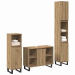 vidaXL Set de mobilier pentru baie cu ușă 3 pcs Maro 30 x 30 x 180 cm vidaXL Set de mobilier pentru baie cu ușă 3 pcs Maro 30 x 30 x 180 cm