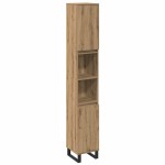 vidaXL Set de mobilier pentru baie cu ușă 3 pcs Maro 30 x 30 x 180 cm vidaXL Set de mobilier pentru baie cu ușă 3 pcs Maro 30 x 30 x 180 cm