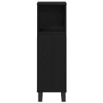 vidaXL Set de mobilier pentru baie cu ușă 3 pcs Negru Lemn compozit