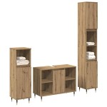 vidaXL Set de Mobilier pentru Baie cu ușă 3 pcs Stejar Artizanal vidaXL Set de Mobilier pentru Baie cu ușă 3 pcs Stejar Artizanal
