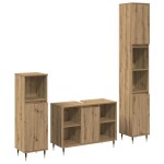 vidaXL Set de Mobilier pentru Baie cu ușă 3 pcs Stejar Artizanal vidaXL Set de Mobilier pentru Baie cu ușă 3 pcs Stejar Artizanal