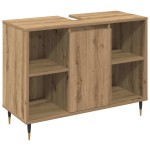 vidaXL Set de Mobilier pentru Baie cu ușă 3 pcs Stejar Artizanal vidaXL Set de Mobilier pentru Baie cu ușă 3 pcs Stejar Artizanal