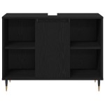 vidaXL Set de mobilier pentru baie 3 pcs Stejar Negru Lemn compozit