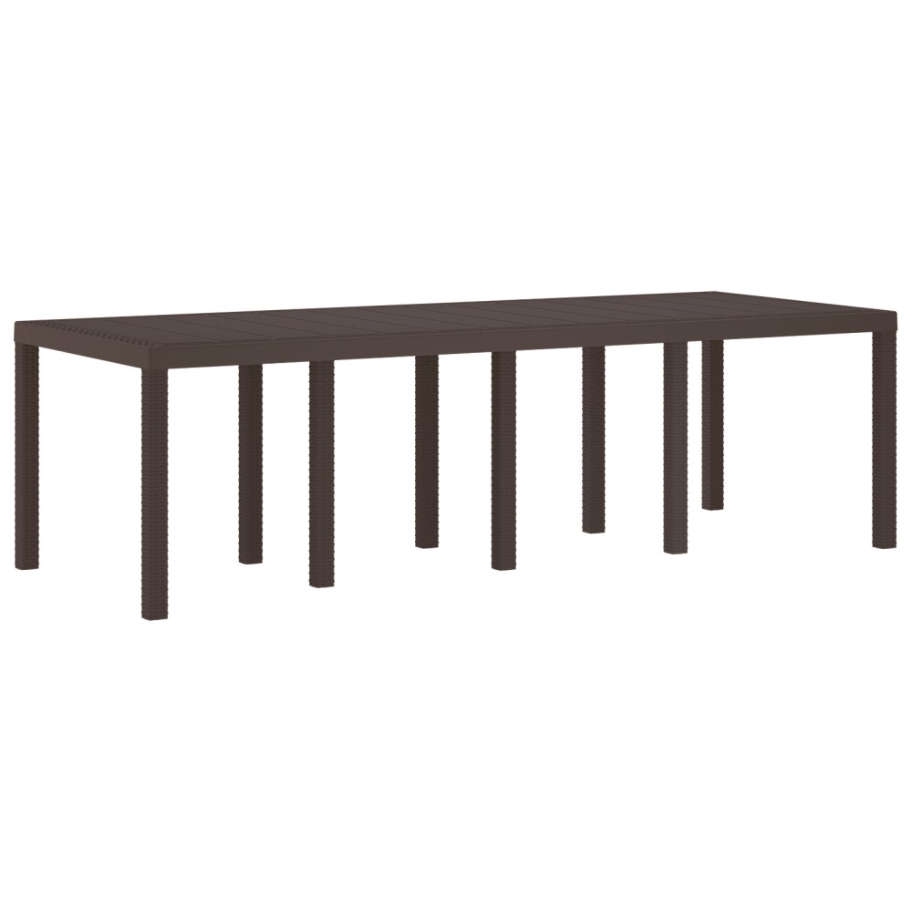 Masă de Grădină vidaXL Maro 250x100x73 cm Poly Rattan