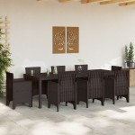 Masă de Grădină vidaXL Maro 250x100x73 cm Poly Rattan Masă de Grădină vidaXL Maro 250x100x73 cm Poly Rattan