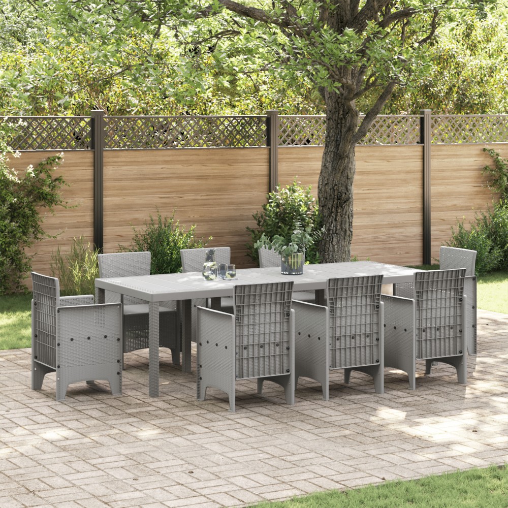 Masă de grădină vidaXL gri deschis 250x100x73 cm Poly Rattan
