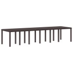 Masă de grădină vidaXL maro 350x100x73 cm din poli ratan Masă de grădină vidaXL maro 350x100x73 cm din poli ratan