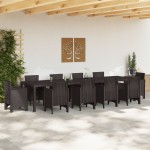 Masă de grădină vidaXL maro 350x100x73 cm din poli ratan Masă de grădină vidaXL maro 350x100x73 cm din poli ratan