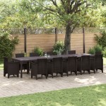 Masă de grădină vidaXL Maro 400x100x73 cm Poly Rattan Masă de grădină vidaXL Maro 400x100x73 cm Poly Rattan