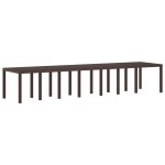 Masă de grădină vidaXL Maro 400x100x73 cm Poly Rattan Masă de grădină vidaXL Maro 400x100x73 cm Poly Rattan