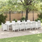 Masă de Grădină vidaXL albă 400x100x73 cm din rattan polimer Masă de Grădină vidaXL albă 400x100x73 cm din rattan polimer