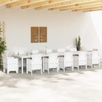 Masă de Grădină vidaXL albă 400x100x73 cm din rattan polimer Masă de Grădină vidaXL albă 400x100x73 cm din rattan polimer