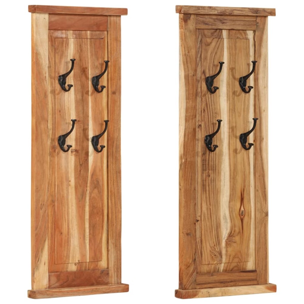 vidaXL Cuiere de haine, 2 buc., 38x100 cm, lemn masiv de acacia