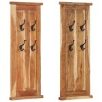 vidaXL Cuiere de haine, 2 buc., 38x100 cm, lemn masiv de acacia vidaXL Cuiere de haine, 2 buc., 38x100 cm, lemn masiv de acacia