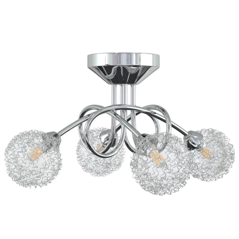 vidaXL Plafonieră cu abajururi cu plasă sârmă pentru 4 becuri LED G9