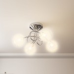 vidaXL Plafonieră cu abajururi cu plasă sârmă pentru 4 becuri LED G9