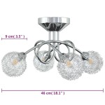 vidaXL Plafonieră cu abajururi cu plasă sârmă pentru 4 becuri LED G9