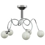 vidaXL Plafonieră cu abajururi rotunde din sticlă, 5 becuri LED G9