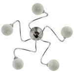 vidaXL Plafonieră cu abajururi rotunde din sticlă, 5 becuri LED G9