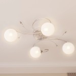 vidaXL Plafonieră abajururi sferice din sticlă, 4 becuri LED G9