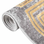 vidaXL Covor lavabil, gri, 160x230 cm, antiderapant