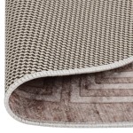 vidaXL Covor lavabil, bej, 120 cm, antiderapant vidaXL Covor lavabil, bej, 120 cm, antiderapant