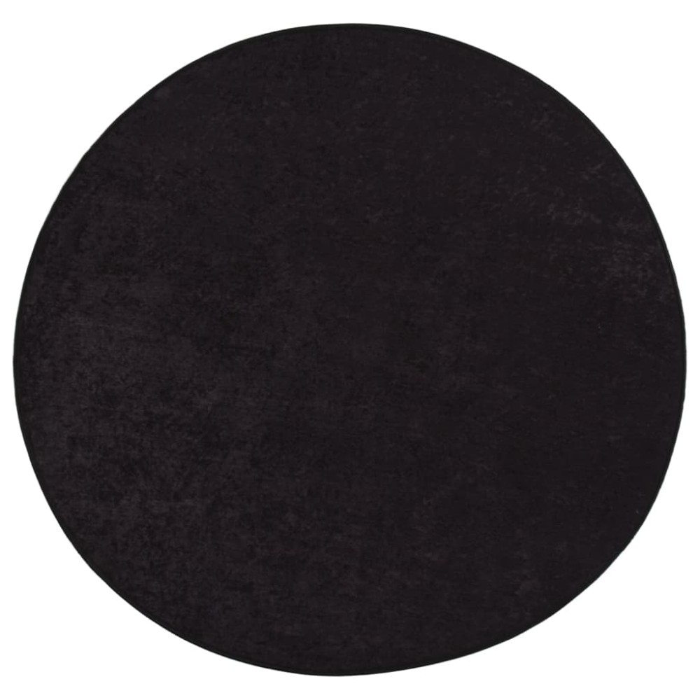 vidaXL Covor lavabil, antracit, φ120 cm , antiderapant