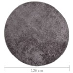 vidaXL Covor lavabil, gri, φ120 cm , antiderapant