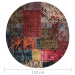 vidaXL Covor lavabil, mozaic multicolor, φ120 cm, antiderapant vidaXL Covor lavabil, mozaic multicolor, φ120 cm, antiderapant