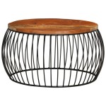 vidaXL Măsuță de cafea, Ø68 cm, lemn masiv reciclat